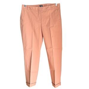 Lord & Taylor Straight Leg Twill Chino Pants Orange Sz 8 Preppy Coastal Classic
